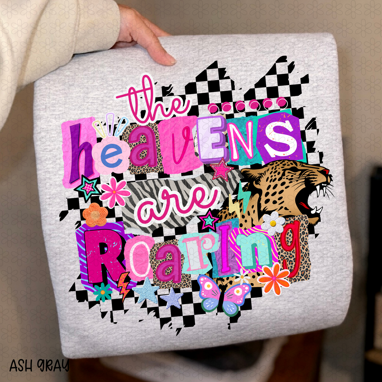 Retro Checkered The Heavens Are Roaring DTF Transfer