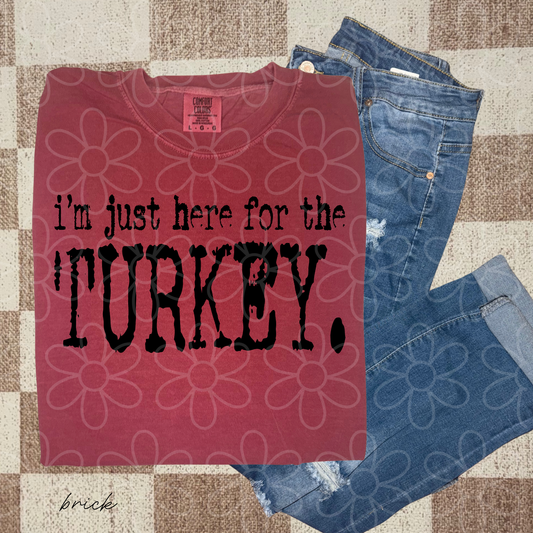 Thanksgiving I'm Just Here For The (Multiple Options) Completed Tee