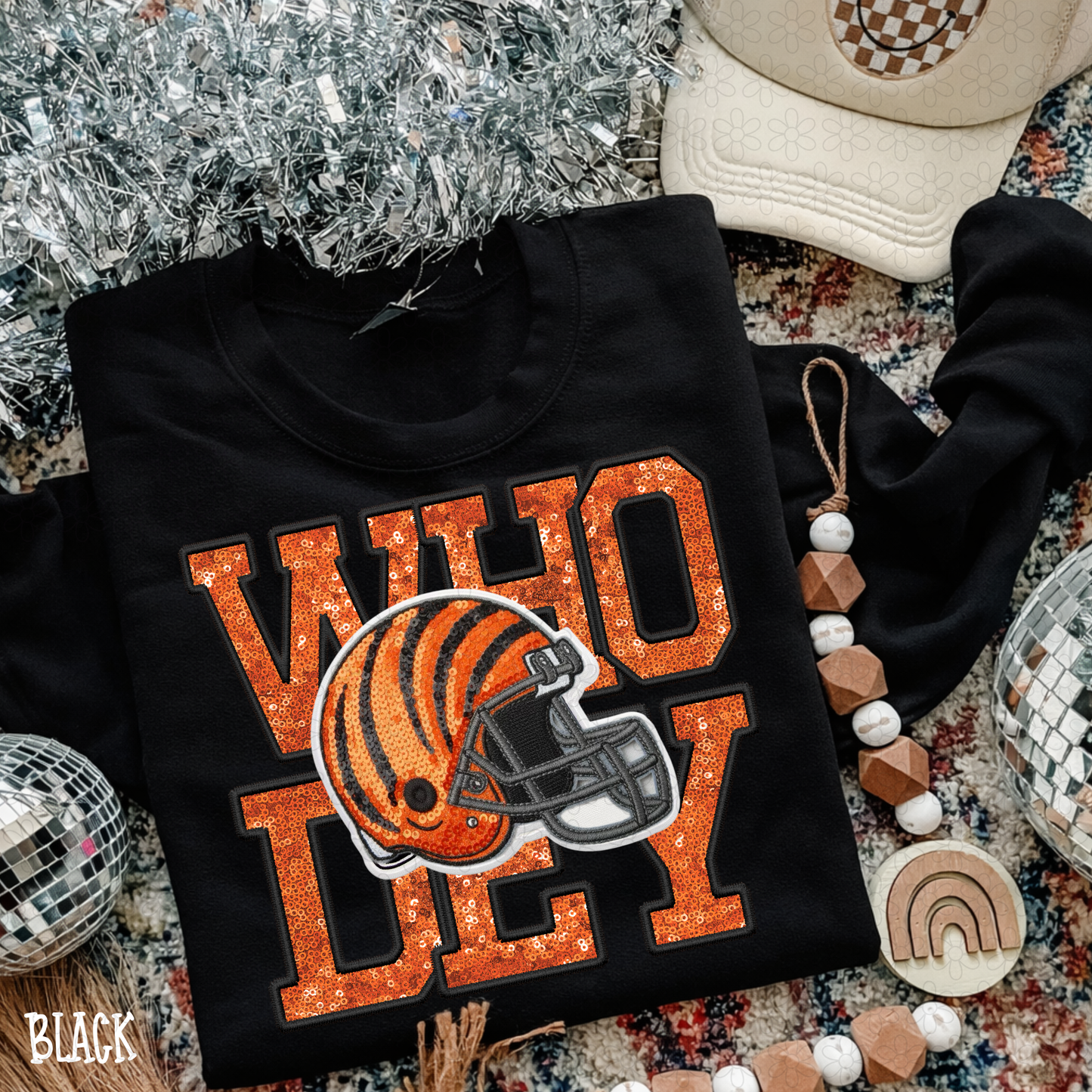 Faux Sequins Football Teams (Multiple Options) Completed Tee