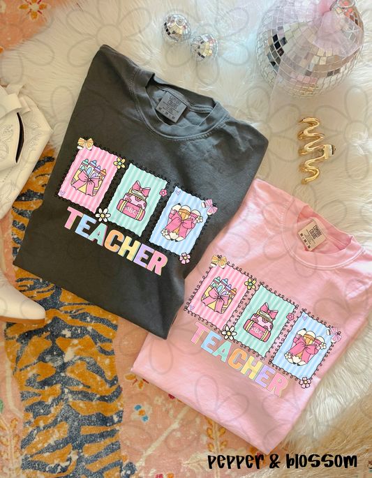 Preppy Retro Teacher DTF Transfer