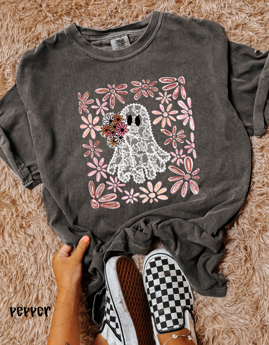 Lace Floral Ghost  DTF Transfer