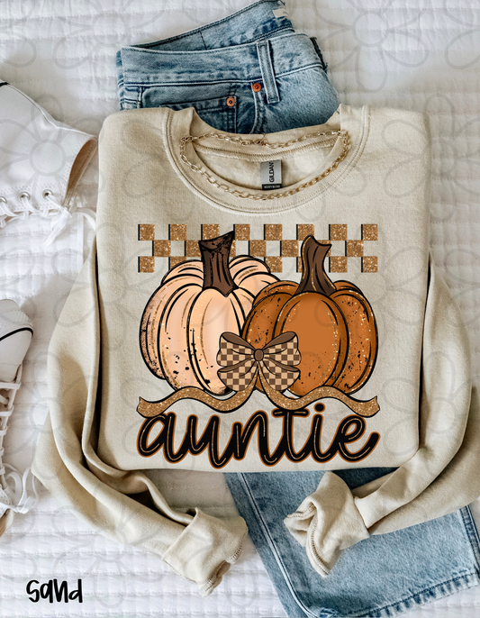 Fall Pumpkins Checkered Names (Multiple Options - No Customs) DTF Transfer