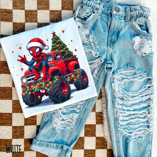 Superhero Christmas Truck (Multiple Options) Completed Tee