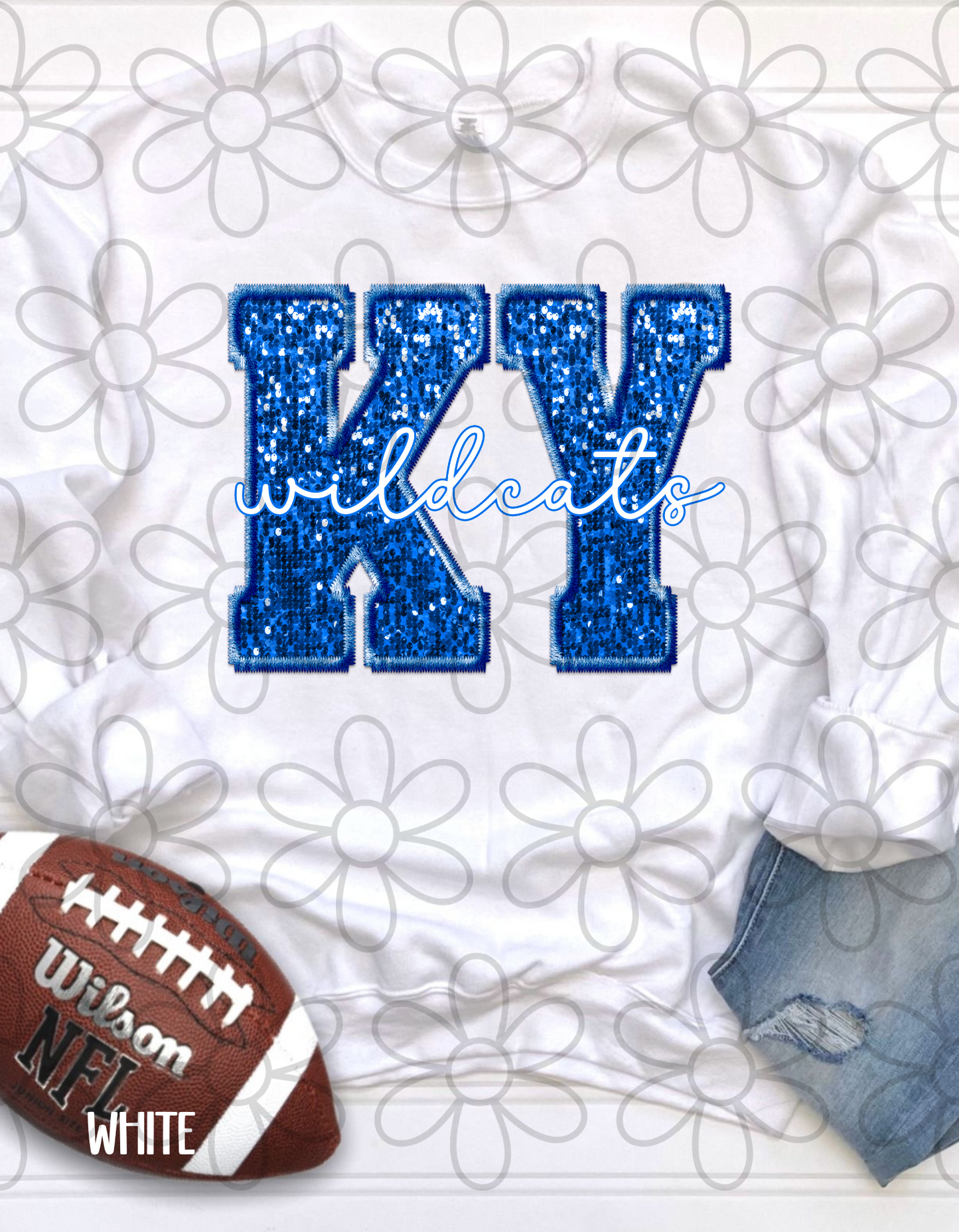 Football Team Sequins (Multiple Options) Kids Completed Tee