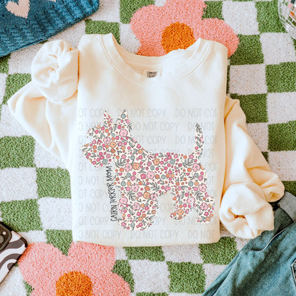 Dog Floral  ( Multiple Options NO CUSTOMS )DTF Transfer