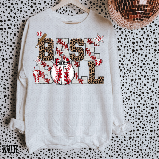 Leopard Sequins Baseball DTF Transfer