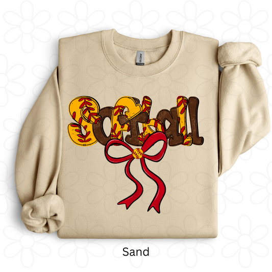 Softball Coquette Kids Completed Tee
