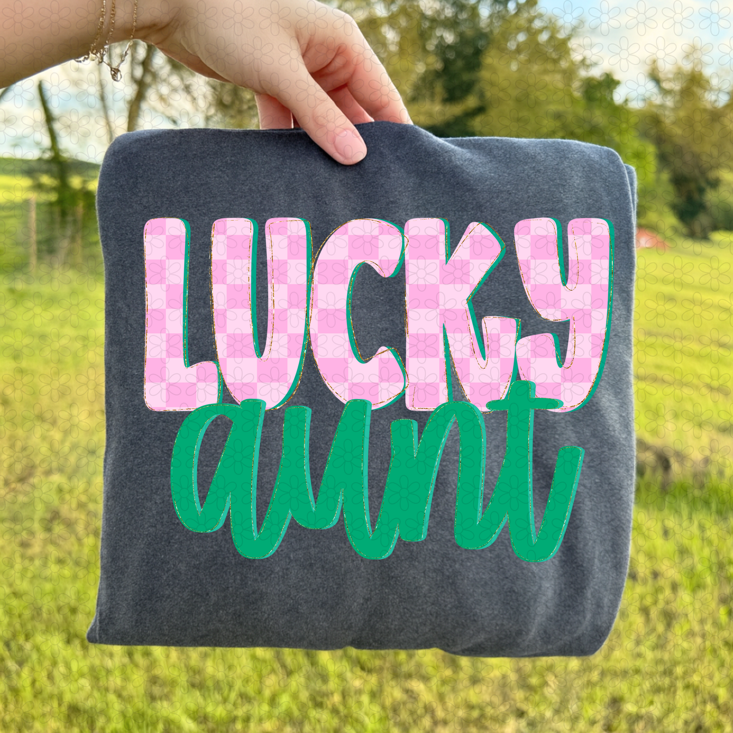 Pink Checkered Lucky (Multiple Options) Completed Tee