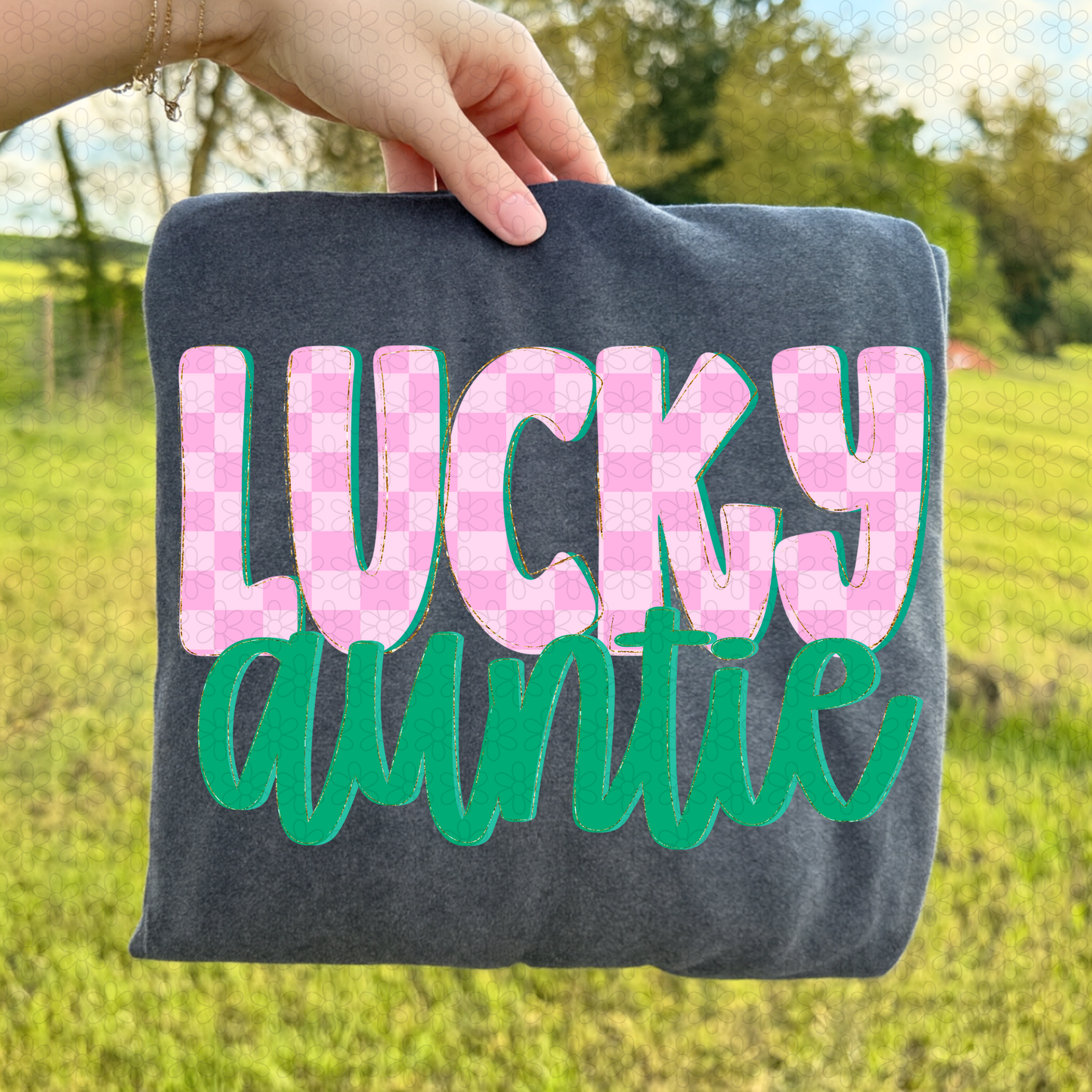 Pink Checkered Lucky (Multiple Options) Completed Tee