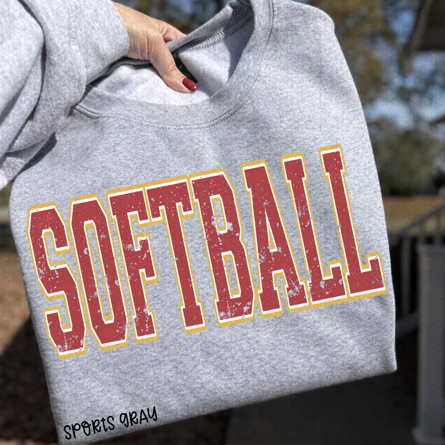 Distressed Softball Completed Tee