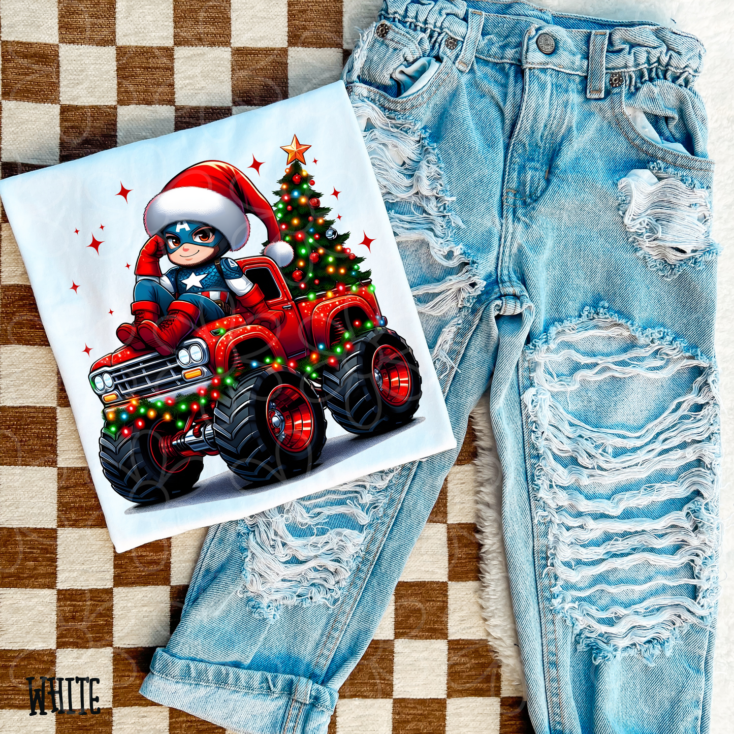 Superhero Christmas Truck (Multiple Options) Completed Tee