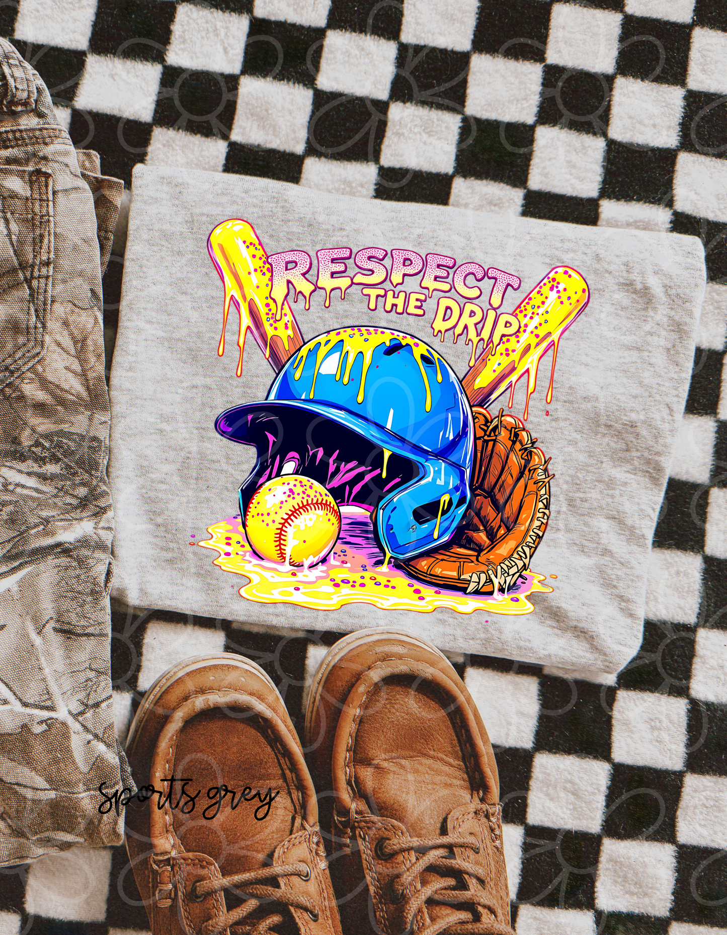 Respect The Drip Softball Kids Completed Tee