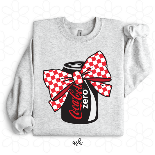 Coke Zero Red Check Bow Completed Tee