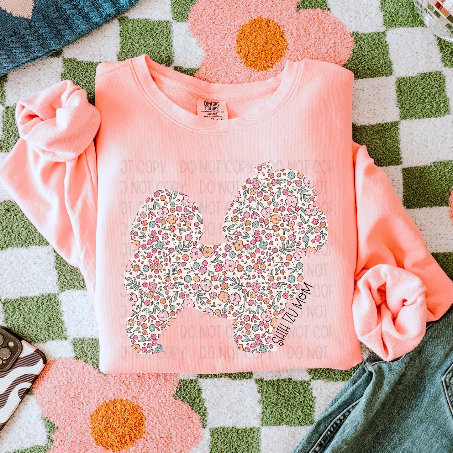 Dog Floral  ( Multiple Options NO CUSTOMS )DTF Transfer