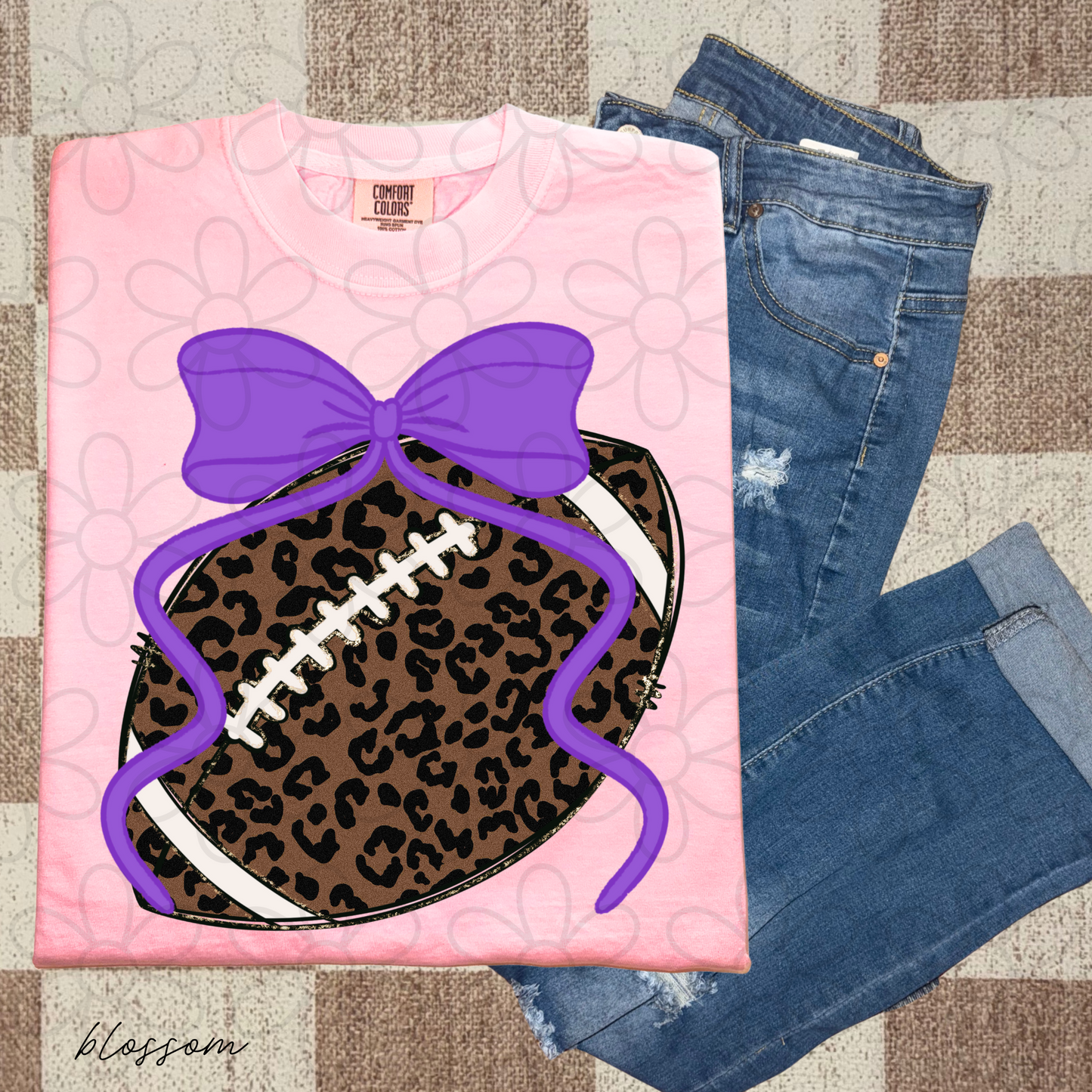 Leopard Football Colorful Bows (Multiple Options) DTF Transfer