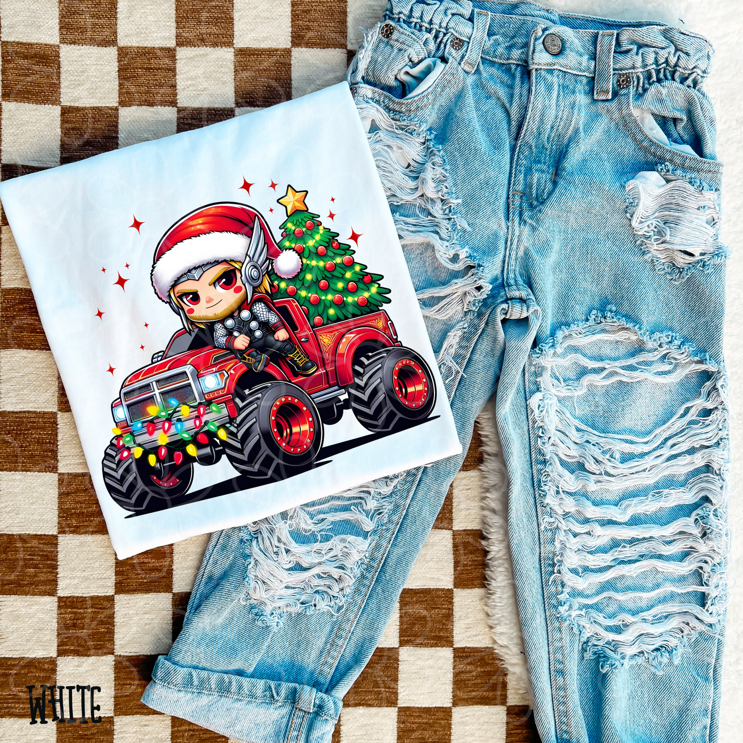 Superhero Christmas Truck (Multiple Options) Completed Tee