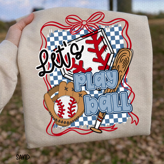 Baseball Let's Play Ball DTF Transfer