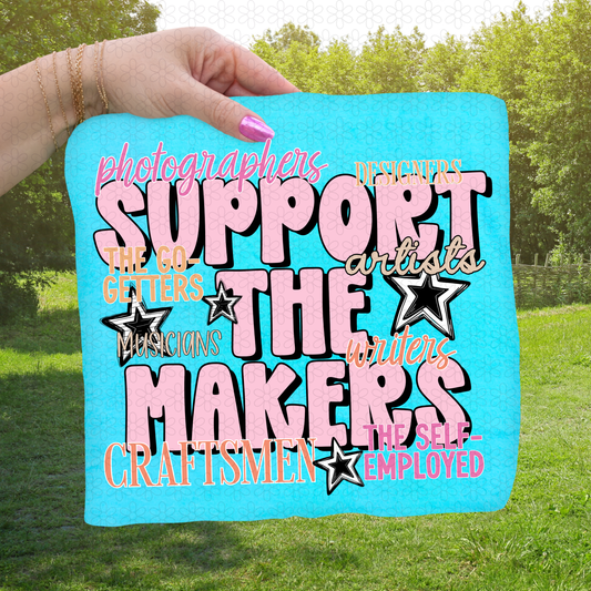 Support The Makers Pink Completed Tee