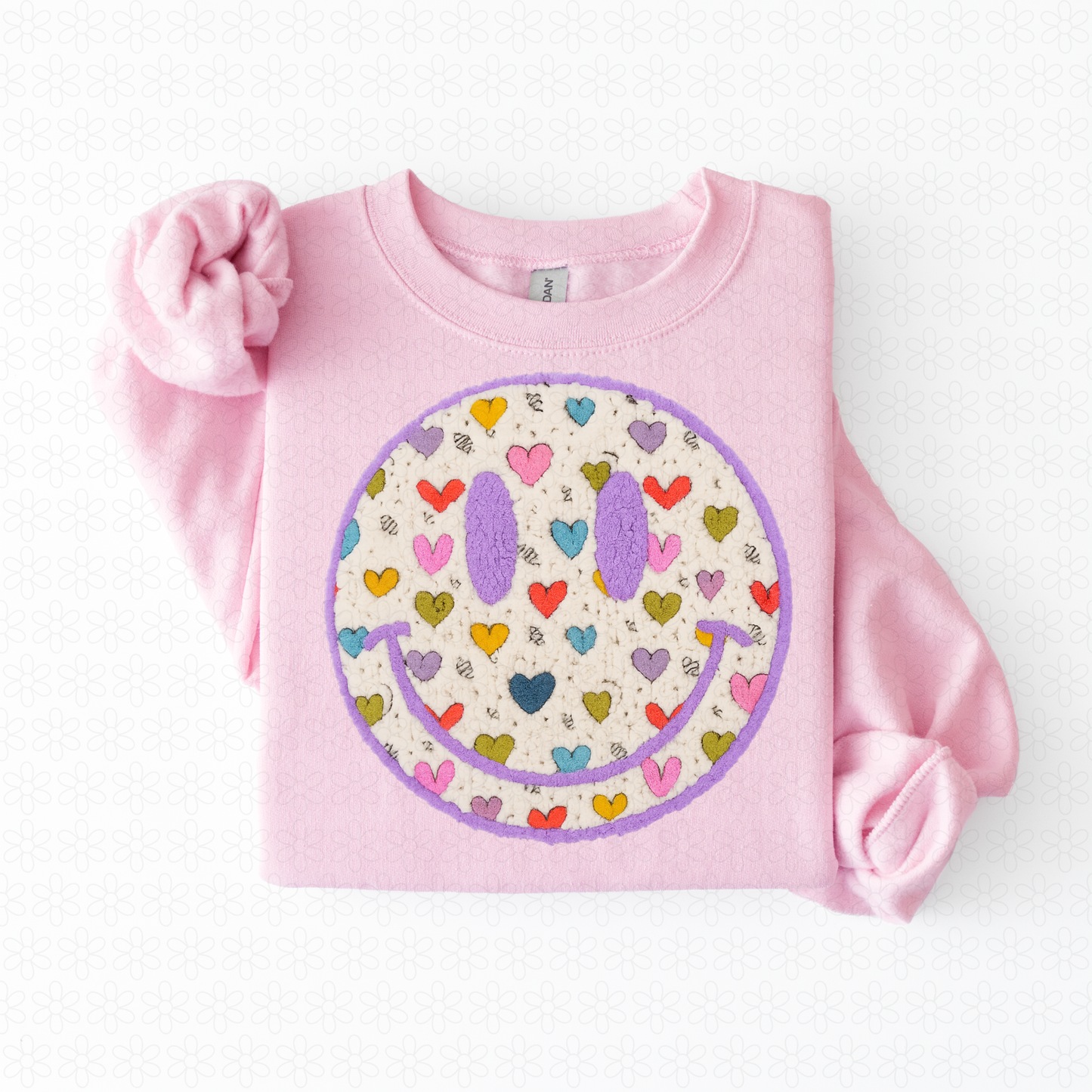 Colorful Hearts Smiley Completed Tee