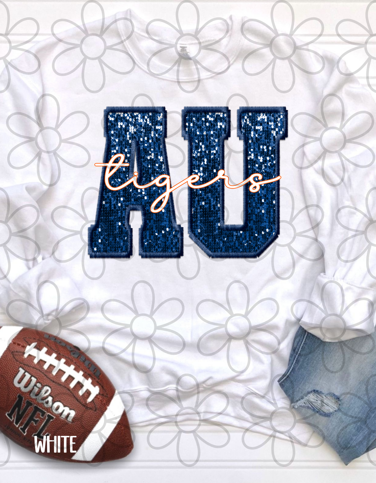 Football Team Sequins (Multiple Options) Kids Completed Tee
