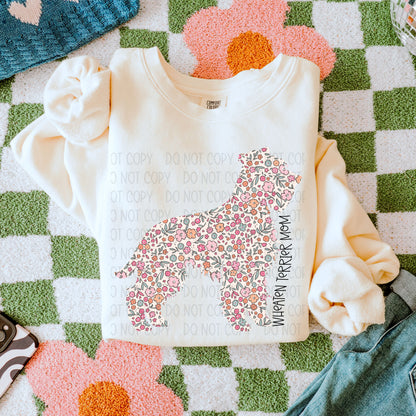 Dog Floral  ( Multiple Options NO CUSTOMS )DTF Transfer