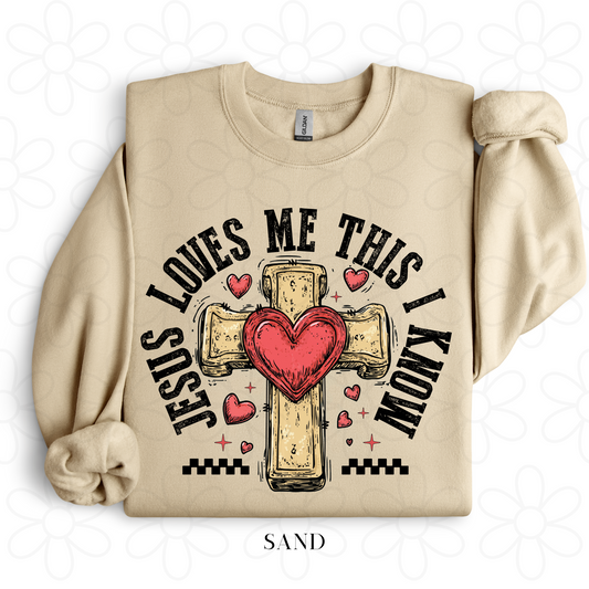 Jesus Loves Me This I Know Cross Completed Tee