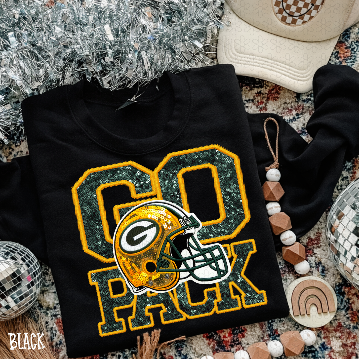 Faux Sequins Football Teams (Multiple Options) Kids Completed Tee