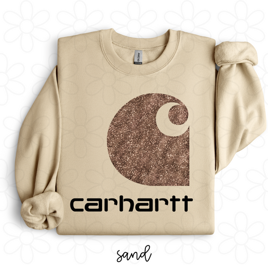 Carhartt Brown Glitter Kids Completed Tee