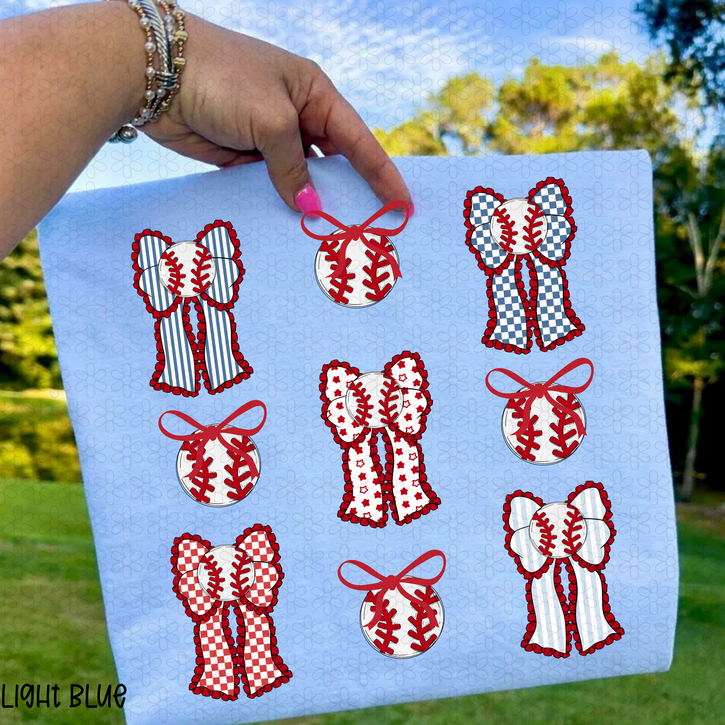 Baseball Bow Coquette Completed Tee