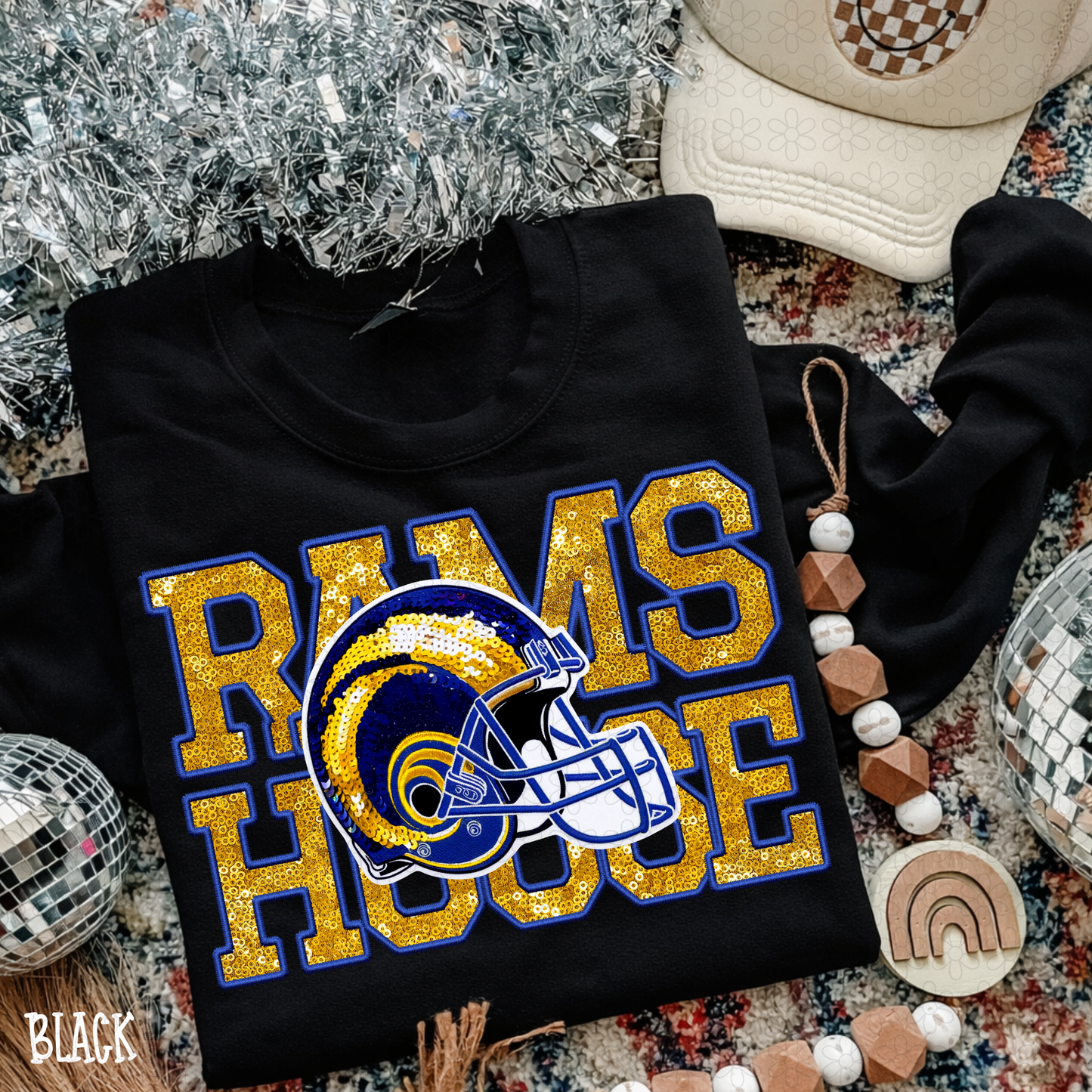 Faux Sequins Football Teams (Multiple Options) Kids Completed Tee