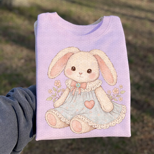 Lace Dress Bunny Completed Tee