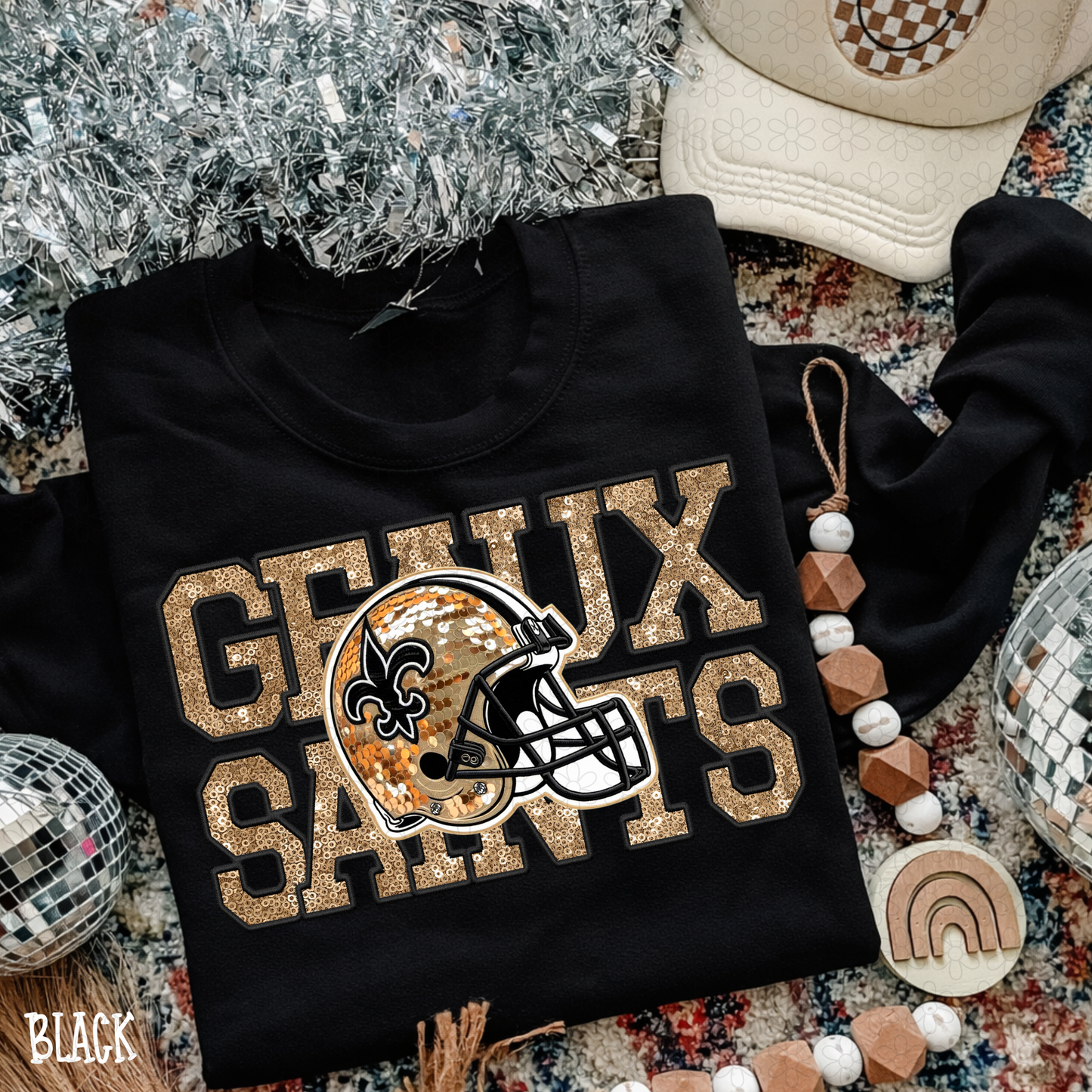 Faux Sequins Football Teams (Multiple Options) Kids Completed Tee