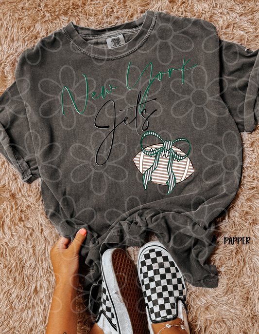 Sports Teams Striped Football Bow (Multiple Options) DTF Transfer