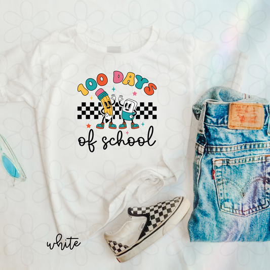 100 Days Of School Retro Kids Completed Tee