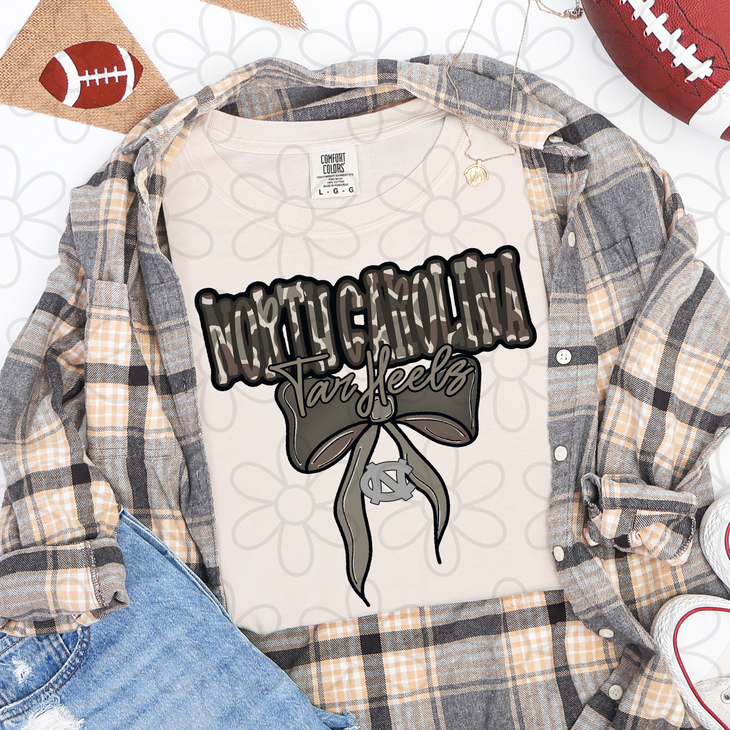 Camo Sports Teams Bow (Multiple Options) Completed Tee