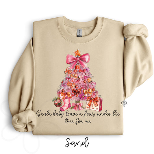 Boujee Santa Baby Tree Kids Completed Tee