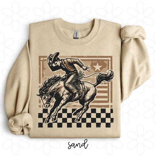 Checker Cowboy Completed Tee
