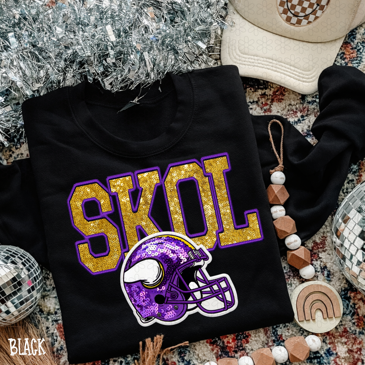 Faux Sequins Football Teams (Multiple Options) Completed Tee