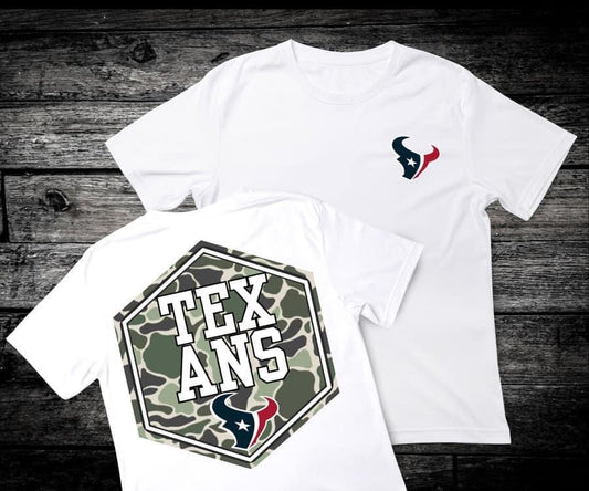 Front & Back Camo ‘Texans’ 🏈 Completed Tee