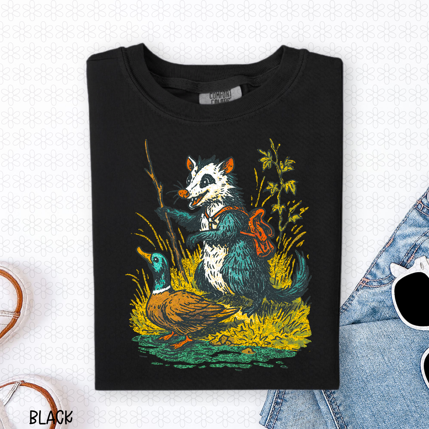 Retro Possum Duck Completed Tee