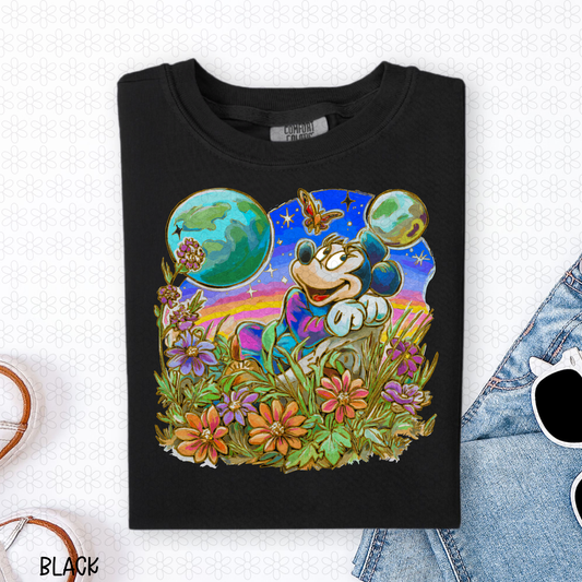 Retro Neon Mouse Completed Tee