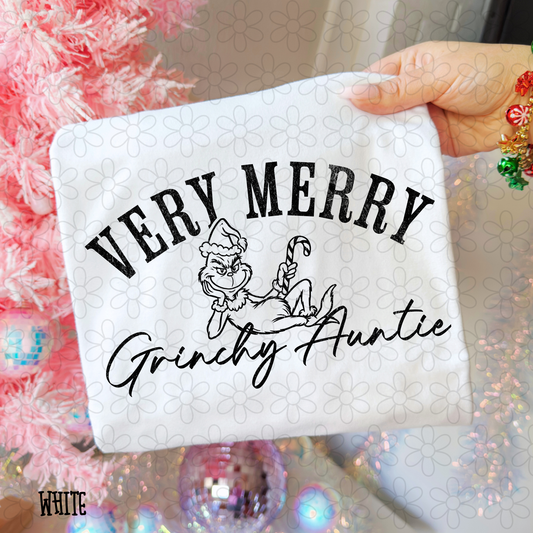 Very Merry Grinchy Name Black (Multiple Options) DTF Transfer