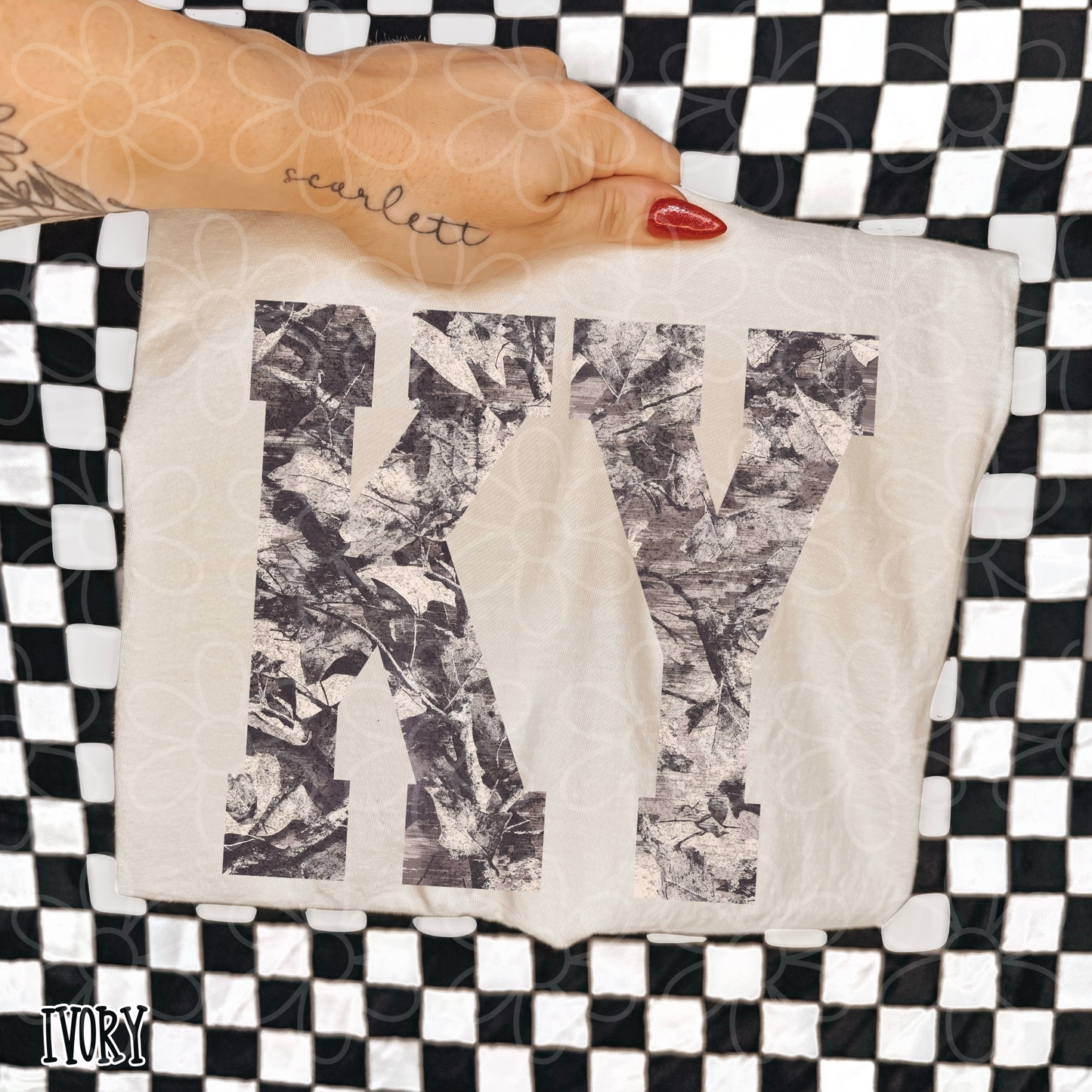 Leafy Camo State Abbreviations (Multiple Options) Completed Tee