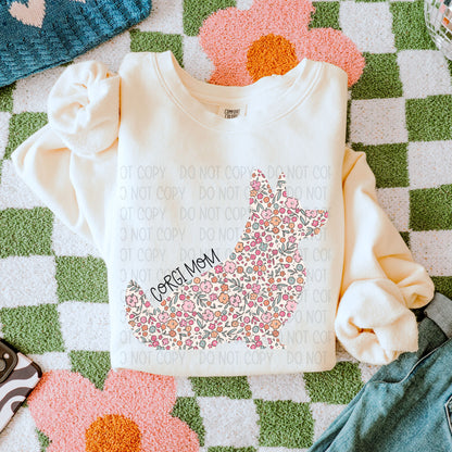 Dog Floral  ( Multiple Options NO CUSTOMS )DTF Transfer