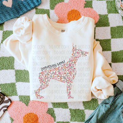 Dog Floral  ( Multiple Options NO CUSTOMS )DTF Transfer