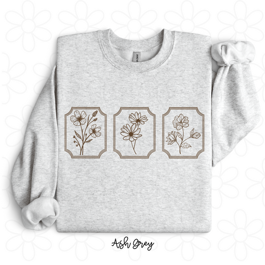 Framed Flowers DTF Transfer