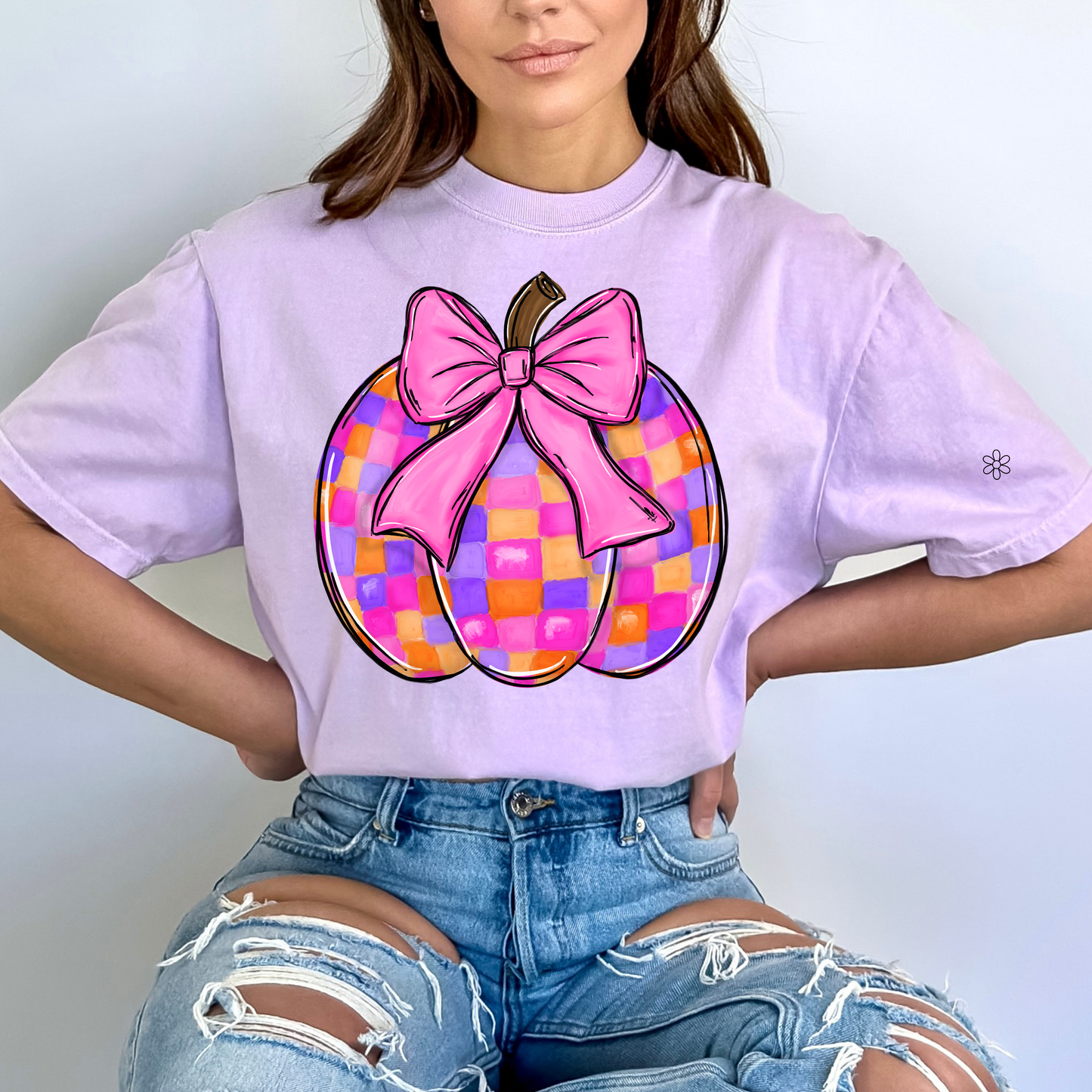 Pink & purple Coquette Pumpkin Transfer Only