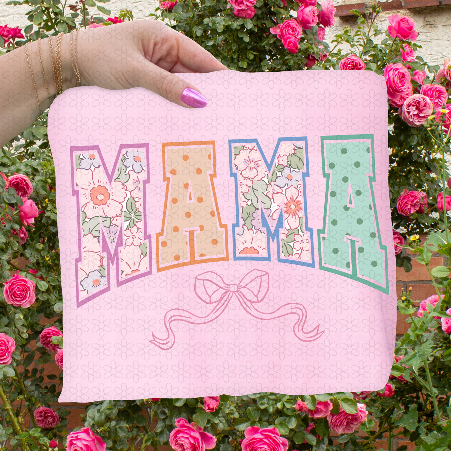 Floral Dots Mama Completed Tee