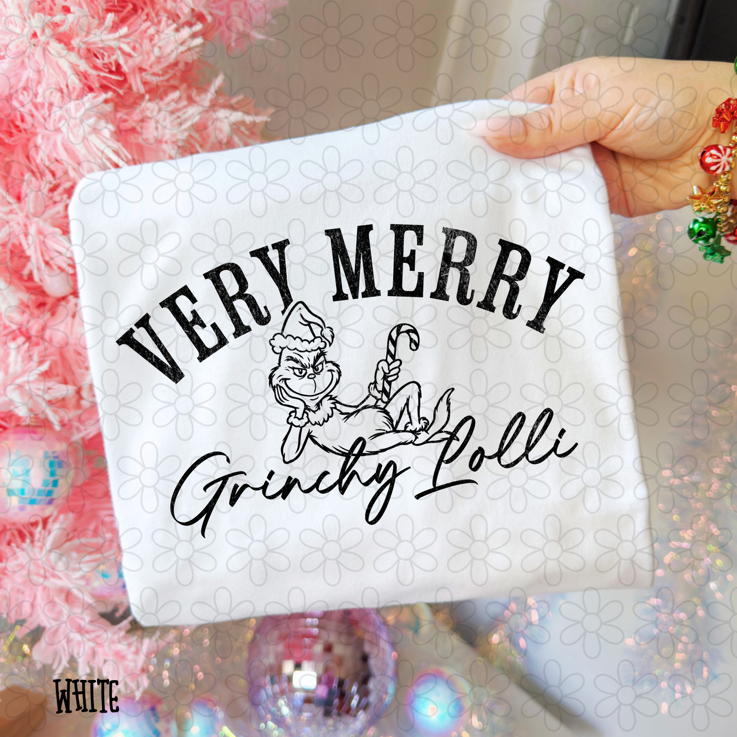 Very Merry Grinchy Name Black (Multiple Options) DTF Transfer