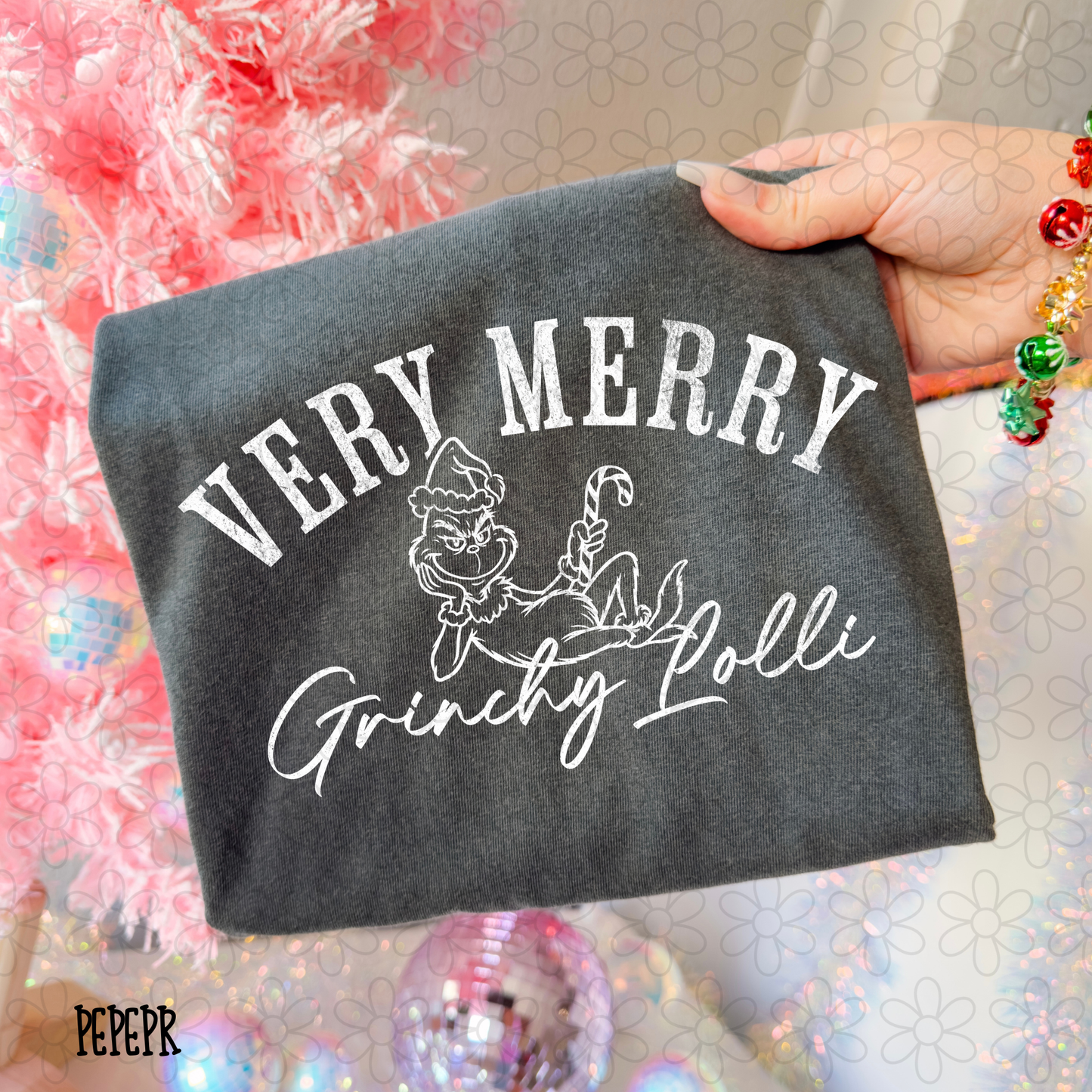 Very Merry Grinchy Name White (Multiple Options) DTF Transfer